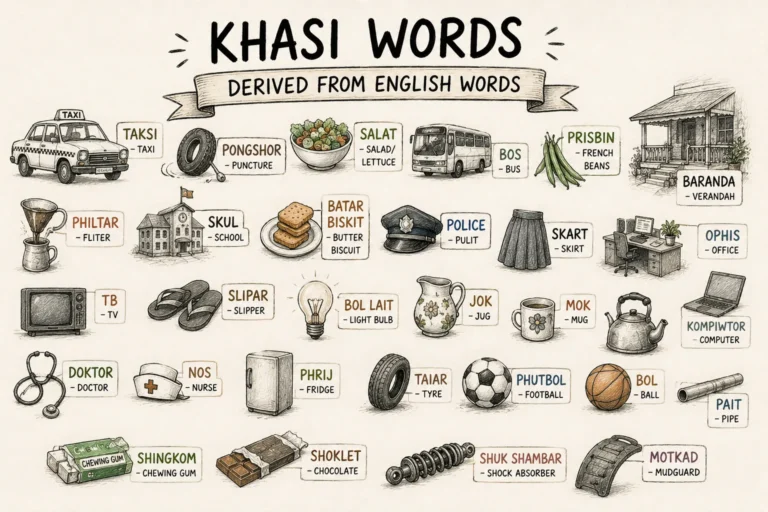 Khasi words derived from English words